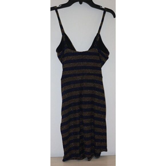 Cosmo Dress The Population Women's Sz XS Blue Gold XoXo Ruched Mini Dress - Picture 6 of 7